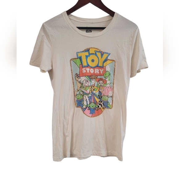 Disney Toy Story Graphic Short Sleeve T-Shirt Women's Large Buzz Woody - Picture 1 of 4